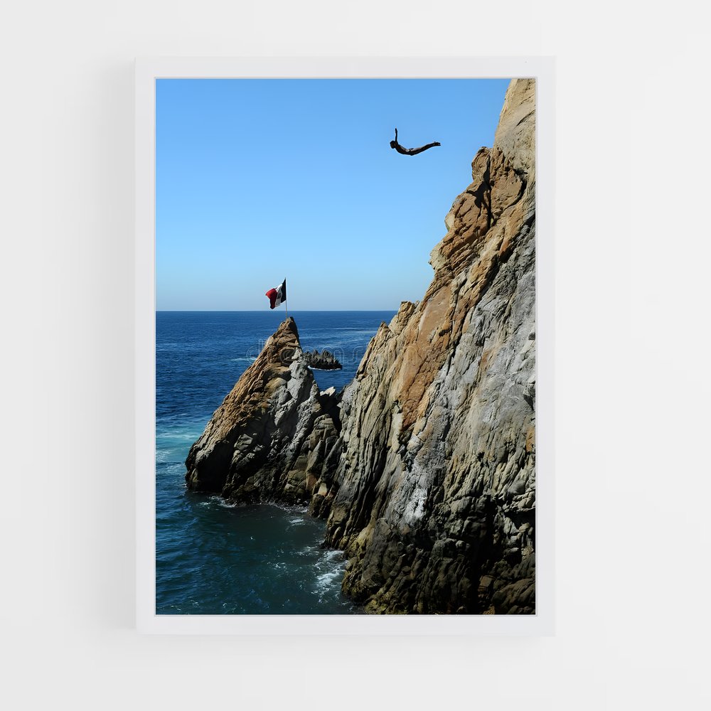 Poster quebrada acapulco Mexique – affiche Plongeon de falaise (vue 3)